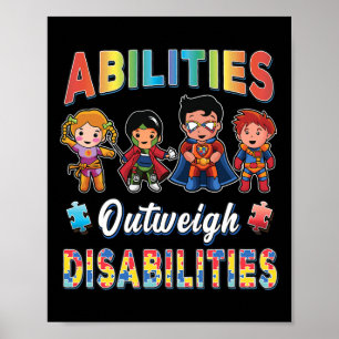 Autism Awareness Boy Abilities Outweigh Disabiliti Poster