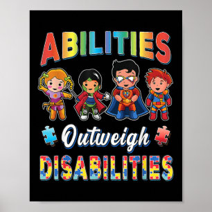 Autism Awareness Boy Abilities Outweigh Disabiliti Poster