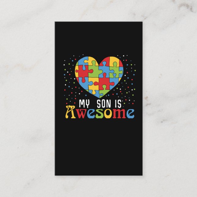 Autism Awareness Boys Autistic Awesome Son Business Card (Front)