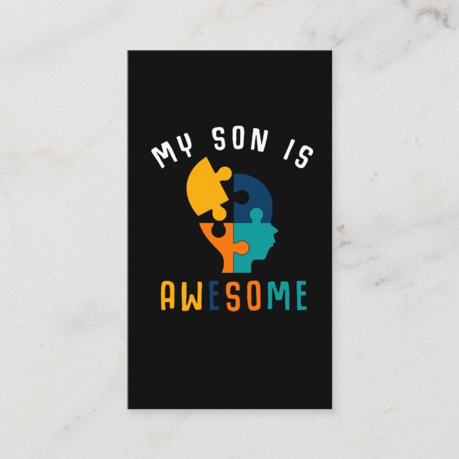 Autism Awareness Boys Autistic Son Business Card (Front)