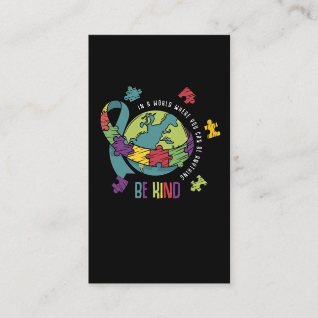 Autism Awareness Boys Girls Autistic Kindness Kids Business Card (Front)