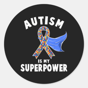 Autism Awareness Boys Girls Kids Is My Superpower Classic Round Sticker
