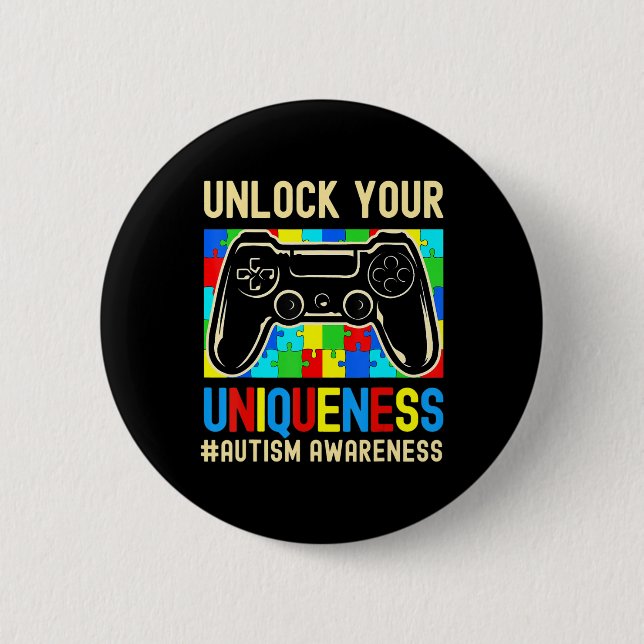 Autism Awareness Boys Girls Video Game Controller  6 Cm Round Badge (Front)
