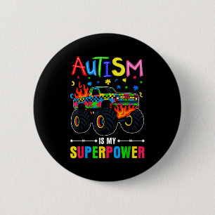 Autism awareness boys monster truck kids girls 6 cm round badge