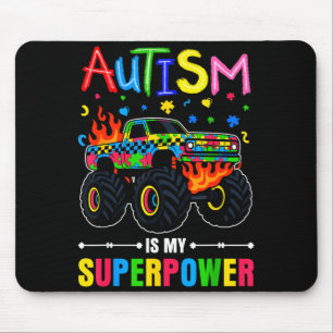 Autism awareness boys monster truck kids girls mouse mat