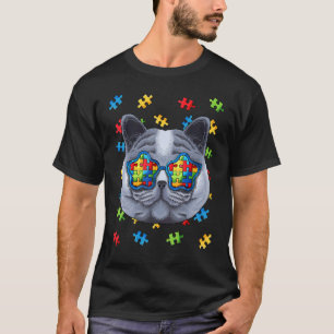 Autism Awareness British Shorthair Puzzle Autistic T-Shirt