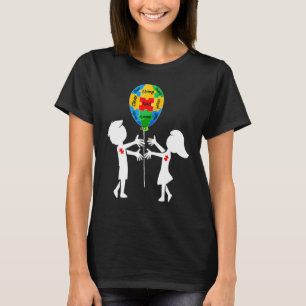 Autism Awareness Brother Sister Puzzle Balloon Kid T-Shirt