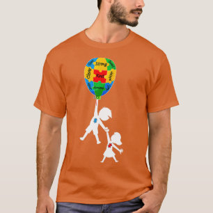 Autism Awareness Brother Sister Puzzle Balloon Kid T-Shirt