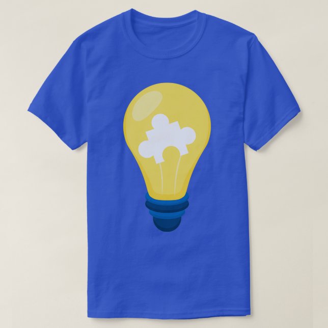 Autism awareness bulb T-Shirt (Design Front)