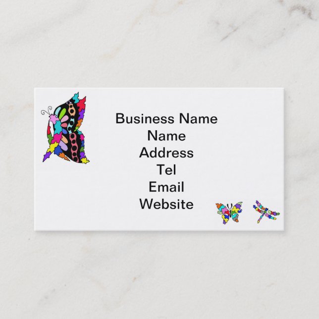 Autism Awareness butterflies Business Cards (Front)