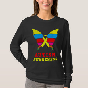 Autism Awareness Butterfly Ally Ribbon T-Shirt