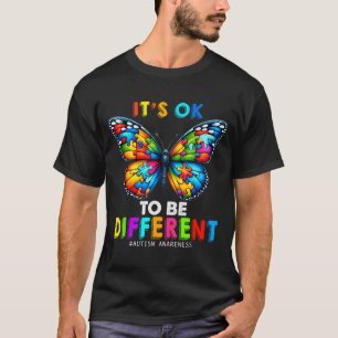 Autism Awareness Butterfly Animal Its Ok To Be Dif T-Shirt