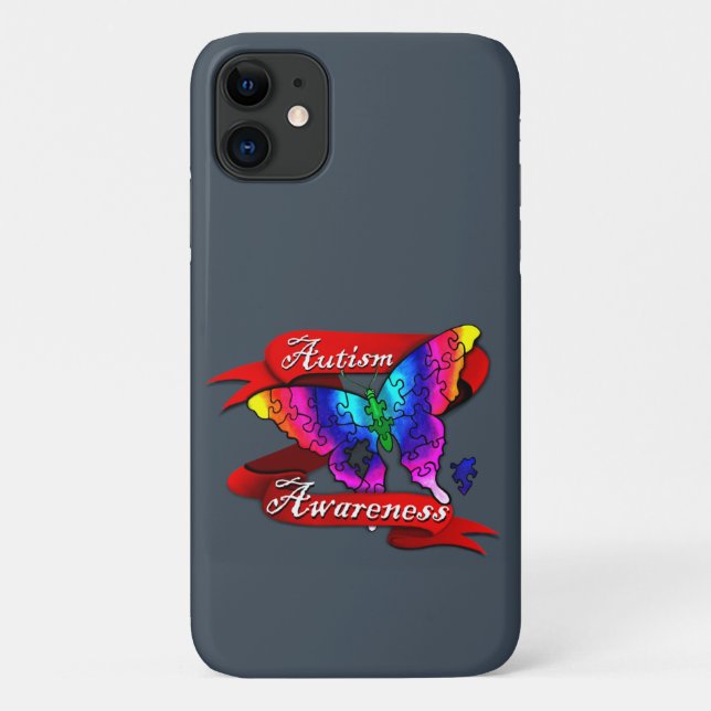 Autism Awareness Butterfly Case-Mate iPhone Case (Back)