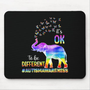 Autism Awareness Butterfly Elephant It's Ok To Be Mouse Mat