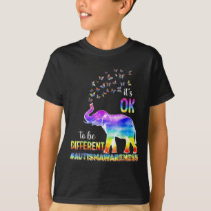 Autism Awareness Butterfly Elephant It's Ok To Be T-Shirt