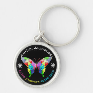 Autism Awareness Butterfly Key Ring