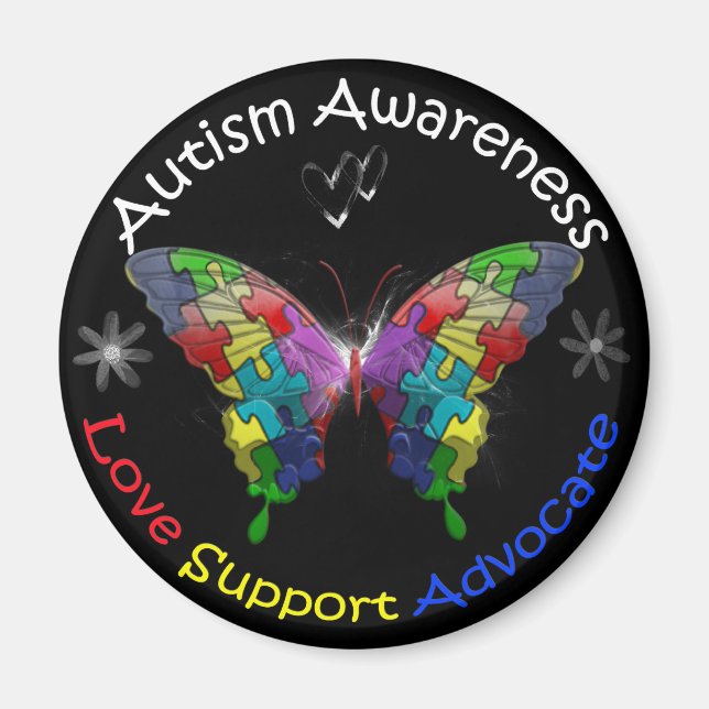 Autism Awareness Butterfly Magnet (Front)
