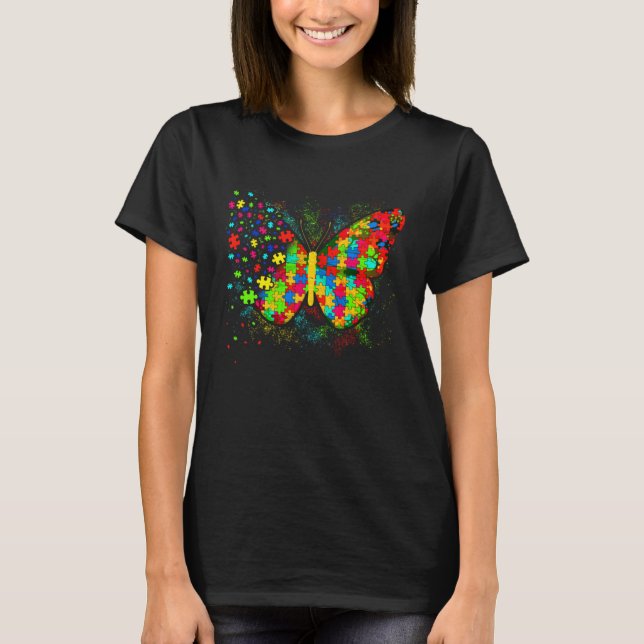 Autism Awareness Butterfly Men Women Kids Autism A T-Shirt (Front)