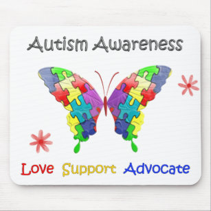Autism Awareness Butterfly Mouse Mat