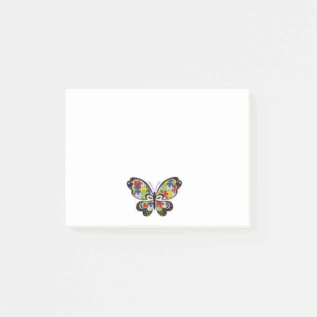 Autism Awareness Butterfly Post-it Notes (Front)