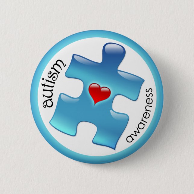 Autism Awareness Button - Blue (Front)