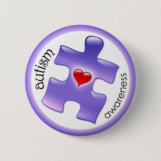 Autism Awareness Button - Purple (Front)