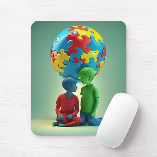 Autism Awareness -Care -  Mousepad (With Mouse)