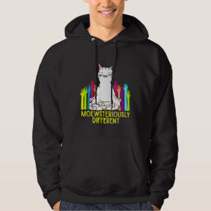 Autism Awareness Cat Meditation Lotus Pose Cute Mo Hoodie