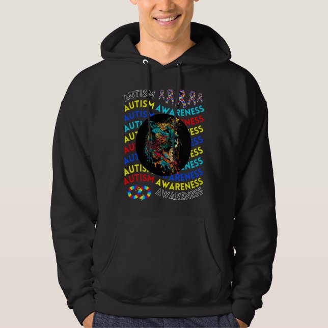 Autism Awareness Cheetah For Teacher Autism Moms D Hoodie (Front)