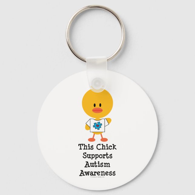 Autism Awareness Chick Keychain (Front)