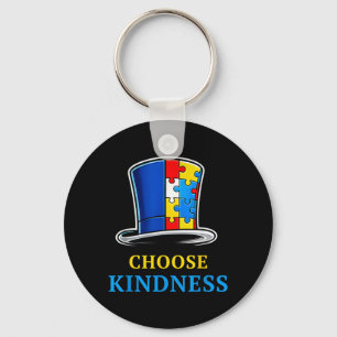 Autism Awareness Choose Kindness Puzzle Hat Key Ring