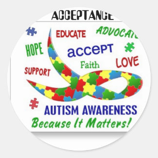Autism Awareness Classic Round Sticker