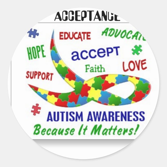 Autism Awareness Classic Round Sticker (Front)