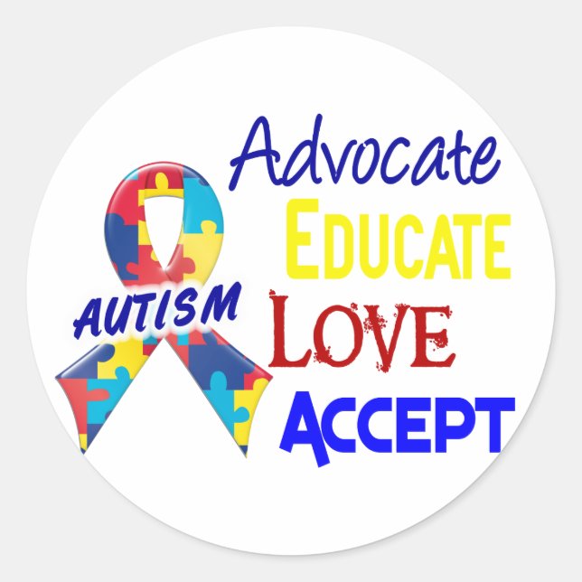 Autism Awareness Classic Round Sticker (Front)