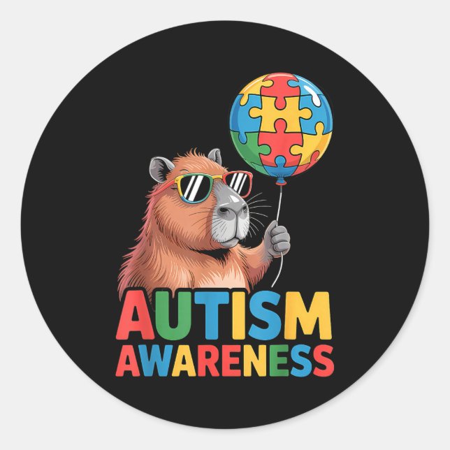 Autism awareness  classic round sticker (Front)