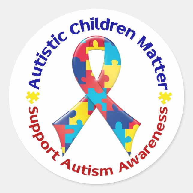 Autism Awareness Classic Round Sticker (Front)