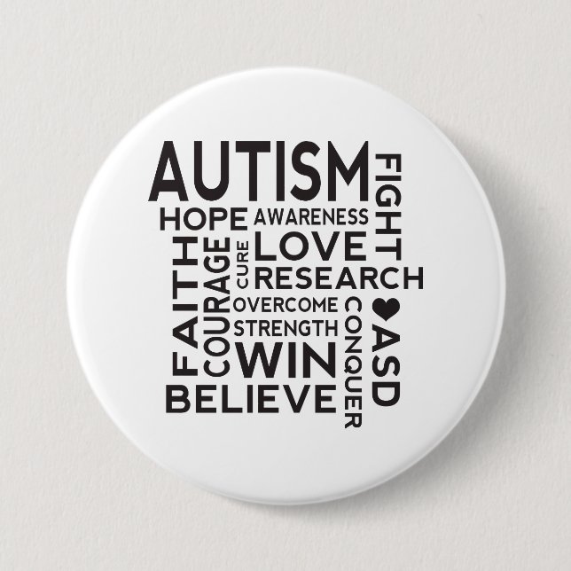 Autism Awareness Collage 7.5 Cm Round Badge (Front)