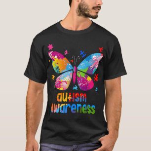 Autism Awareness Colorful Butterfly Puzzle  T-Shirt