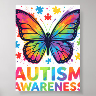 Autism Awareness Colourful Butterfly Puzzle Sweats Poster