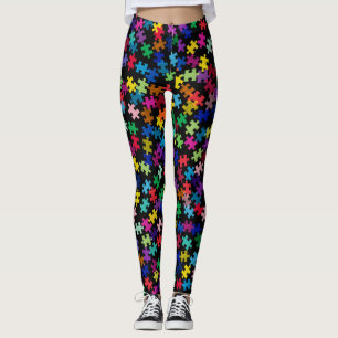 Autism Awareness Colourful Puzzle Piece Leggings
