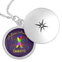 Autism Awareness Colourful Ribbon Butterfly
