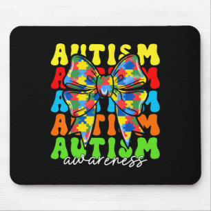 Autism Awareness Coquette Bow Men Women Kids Boys  Mouse Mat