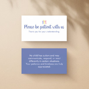 Autism Awareness Courtesy Public Notice Card