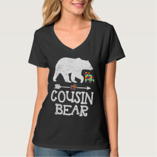 Autism Awareness Cousin Bear Support Autistic Adul T-Shirt