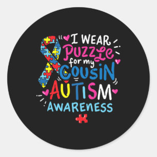 Autism Awareness Cousin Gift Tee Classic Round Sticker