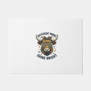 Autism Awareness Cow Vintage Engraving Support Des Doormat