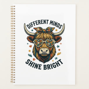Autism Awareness Cow Vintage Engraving Support Des Planner