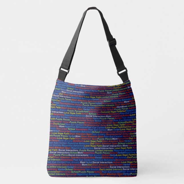 Autism Awareness   - Cross Body Bag, Medium Crossbody Bag (Front)