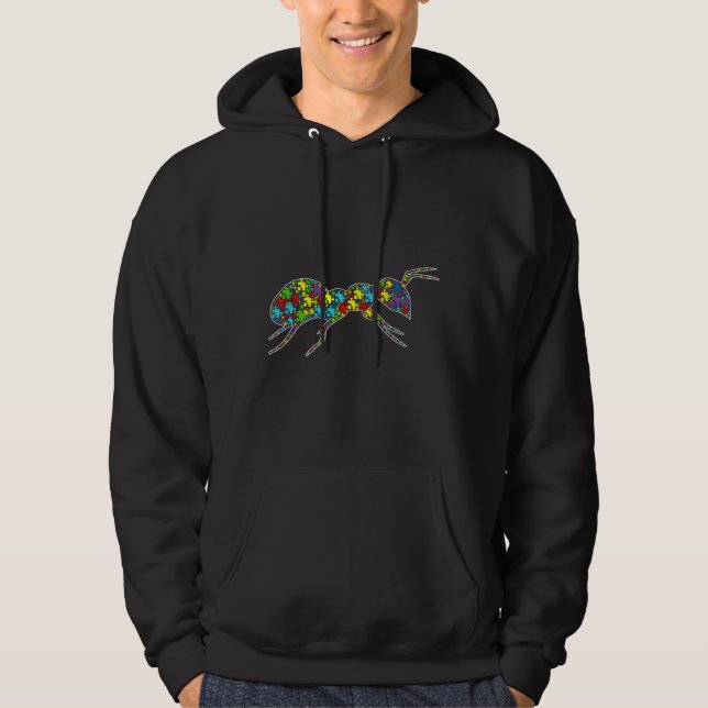 Autism Awareness Cute Ant Puzzle Piece Animals Sup Hoodie (Front)