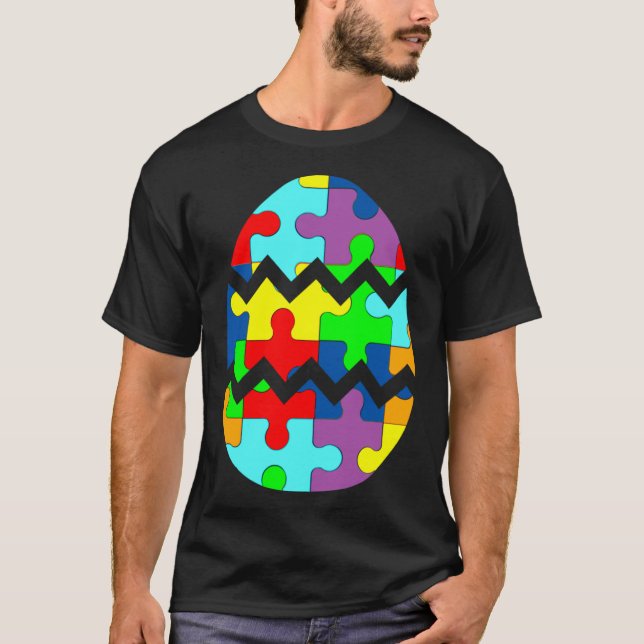 Autism Awareness Cute Easter Egg T-Shirt (Front)